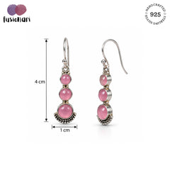 Valli - Pink Chalcedony Drop Earrings