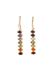 925 Sterling Silver Gold Plated Chakra Earrings for Women | Gemstone Earrings | Handmade Jewelry | Elegant Daily Wear Gift