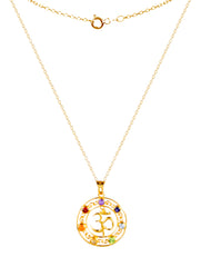 925 Sterling Silver Gold Plated  OM Chakra Pendant for Women | Gemstone Pendant | Handmade Jewelry | Elegant Daily Wear Gift