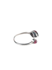 925 Sterling Silver Garnet Ring for Women Handmade Gemstone Ring Adjustable Statement Jewelry Birthday Gift