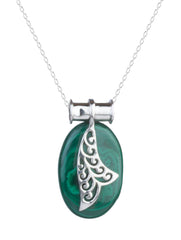925 Sterling Silver Malachite Pendant Handmade Gemstone Necklace for Women Elegant Jewelry Gift