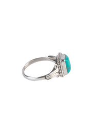 925 Sterling Silver Turquoise Ring for Women Handmade Gemstone Ring Adjustable Statement Jewelry Birthday Gift