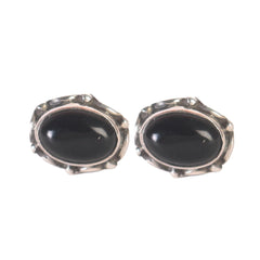 925 Sterling Silver Black Onyx Eartops for Women | Natural Gemstone Jewelry | Elegant Gift