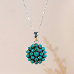 925 Sterling Silver Turquoise Pendant with 18 Inch Chain |  Gemstone Pendant Necklace | Handmade Jewelry Gift