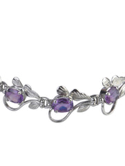 925 Sterling Silver Amethyst Bracelet for Women | Gemstone Bracelet | Handmade Silver Jewelry | Elegant Daily Wear Gift