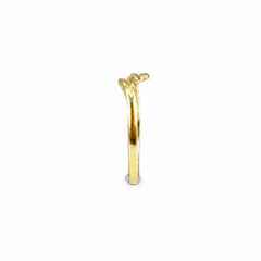 925 Silver Ring Handmade Lightweight Notched Curved Design High Polish Vermeil 2.5 Micron Gold Plated