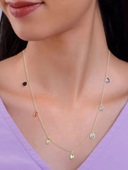 925 Sterling Silver Gold Plated Chakra Necklace for Women