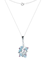 925 Sterling Silver Blue Topaz Pendant  Handmade Gemstone Necklace for Women Elegant Jewelry Gift
