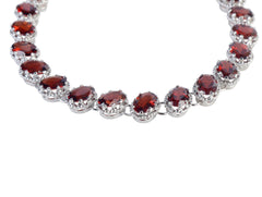 925 Sterling Silver Garnet Bracelet for Women | Gemstone Bracelet | Handmade Silver Jewelry | Elegant Daily Wear Gift