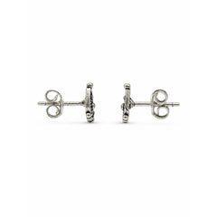 FUSIONARI 925 Sterling Silver Bali Earrings Oxidised Traditional Tribal Ethnic Handmade Jewelry Stud Design