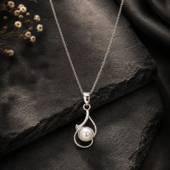 925 Sterling Silver Natural Pearl Pendant for Women Teardrop Design