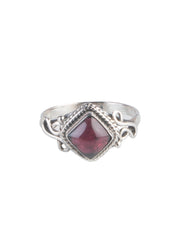 925 Sterling Silver Garnet Ring for Women Handmade Gemstone Ring Adjustable Statement Jewelry Birthday Gift