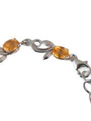 925 Sterling Silver Citrine Bracelet for Women Handmade Gemstone Bracelet Elegant Jewelry Gift for Her