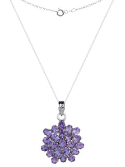925 Sterling Silver Amethyst Pendant Handmade Gemstone Necklace for Women Elegant Jewelry Gift