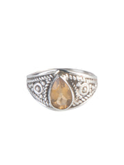 925 Sterling Silver Citrine Ring for Women Handmade Gemstone Ring Adjustable Statement Jewelry Birthday Gift
