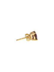 925 Sterling Silver Gold Plated  Garnet Stud Earrings for Women | Gemstone Stud Eartop | Handmade Silver Jewelry | Elegant Daily Wear Gift