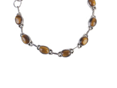 925 Sterling Silver Tiger Eye Bracelet for Women | Gemstone Bracelet | Handmade Silver Jewelry | Elegant Daily Wear Gift