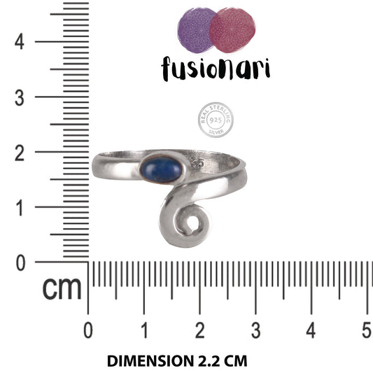 925 Sterling Silver Adjustable Lapis Toe Rings