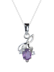 925 Sterling Silver Amethyst Pendant  Handmade Gemstone Necklace for Women Elegant Jewelry Gift