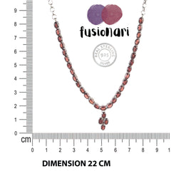 925 Sterling Silver Garnet Pendant Necklace with 18" Chain for Women | Designer Gemstone Jewelry | Party Wear Gift