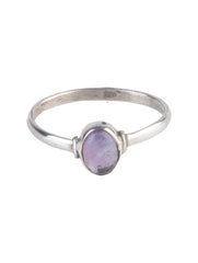 925 Sterling Silver Amethyst Ring for Women Handmade Gemstone Ring Adjustable Statement Jewelry Birthday Gift