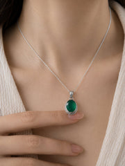 925 Sterling Silver Green Onyx Pendant for Women | Gemstone Pendant | Handmade Silver Jewelry | Elegant Daily Wear Gift