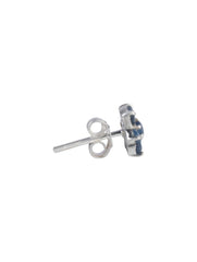 925 Sterling Silver Blue Sapphire Stud Earrings for Women | Gemstone Stud Eartop | Handmade Silver Jewelry | Elegant Daily Wear Gift