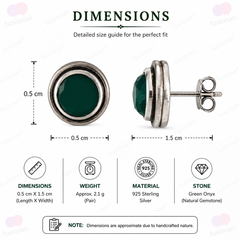 925 Sterling Silver Green Onyx Earrings for Women | HandCrafted jewellery |