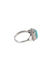 925 Sterling Silver Turquoise Ring for Women Handmade Gemstone Ring Adjustable Statement Jewelry Birthday Gift