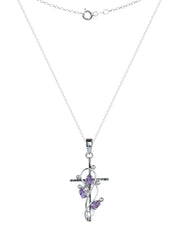 925 Sterling Silver Amethyst Pendant With 18 Inch Chain Handmade Gemstone Necklace for Women Elegant Jewelry Gift