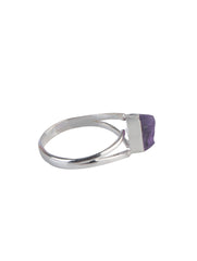 925 Sterling Silver Amethyst Ring for Women Handmade Gemstone Ring Adjustable Statement Jewelry Birthday Gift