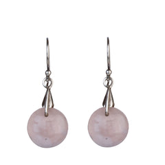 Fusionari 925 Sterling Silver Rose Quartz Earrings for Women | Healing Crystal Earrings | Elegant Everyday Jewelry