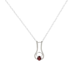 Aabha – Garnet Silver Pendant