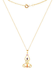 925 Sterling Silver Gold Plated Chakra Pendant for Women | Gemstone Pendant | Handmade Jewelry | Elegant Daily Wear Gift