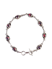 925 Sterling Silver Garnet Bracelet for Women | Gemstone Bracelet | Handmade Silver Jewelry | Elegant Daily Wear Gift