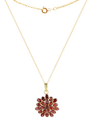 925 Sterling Silver Gold Plated Garnet Pendant for Women | Gemstone Pendant | Handmade Jewelry | Elegant Daily Wear Gift