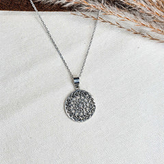 925 Silver Handmade Round Celtic Knot Geometric Design Pendant