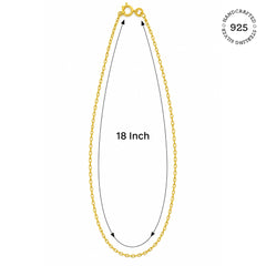 925 Sterling Silver Gold-Plated Chain with Spring Lock