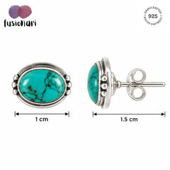 Ber – Turquoise Silver Stud Earrings