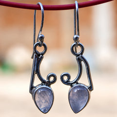 Veya Pink Chalcedony Silver Earrings
