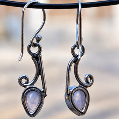 Veya Pink Chalcedony Silver Earrings