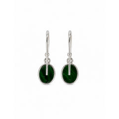 925 Sterling Silver Malachite Gemstone Dangle Earrings for Women