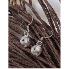 925 Sterling Silver Ball Drop Earrings for Women | Handmade Wire Sphere Dangle Hook Earrings for girls