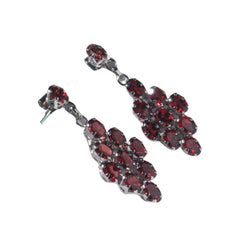 Dalim – Garnet Cluster Drop Earrings