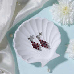 Dalim – Garnet Cluster Drop Earrings