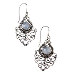 Vallari – Moonstone Filigree Drop Earrings