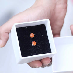 Bindi – Carnelian Silver Stud Earrings