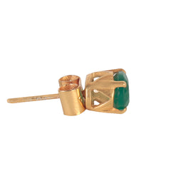 925 Sterling Silver Gold Emerald Gold Plated Stud Eartop for Women | 2.5 Micron Gold Plated Jewelry | Elegant Gift