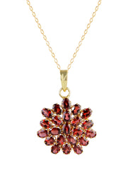 925 Sterling Silver Gold Plated Garnet Pendant for Women | Gemstone Pendant | Handmade Jewelry | Elegant Daily Wear Gift
