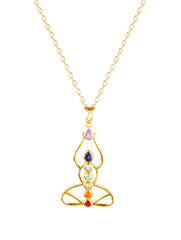 925 Sterling Silver Gold Plated Chakra Pendant for Women | Gemstone Pendant | Handmade Jewelry | Elegant Daily Wear Gift